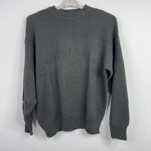 Outrigger Sweater Mens M‎ Green VTG Ramie Knit Academia Preppy Fisherman Grandpa